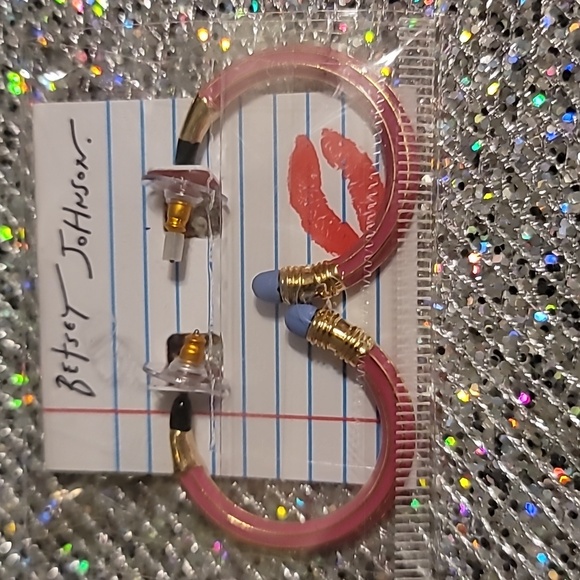 Betsey Johnson Pink Pencil Bracelet and Earring Set - Picture 3 of 6